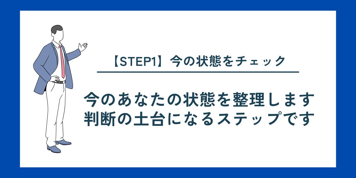 今のあなたの状態を整理します
判断の土台になるステップです